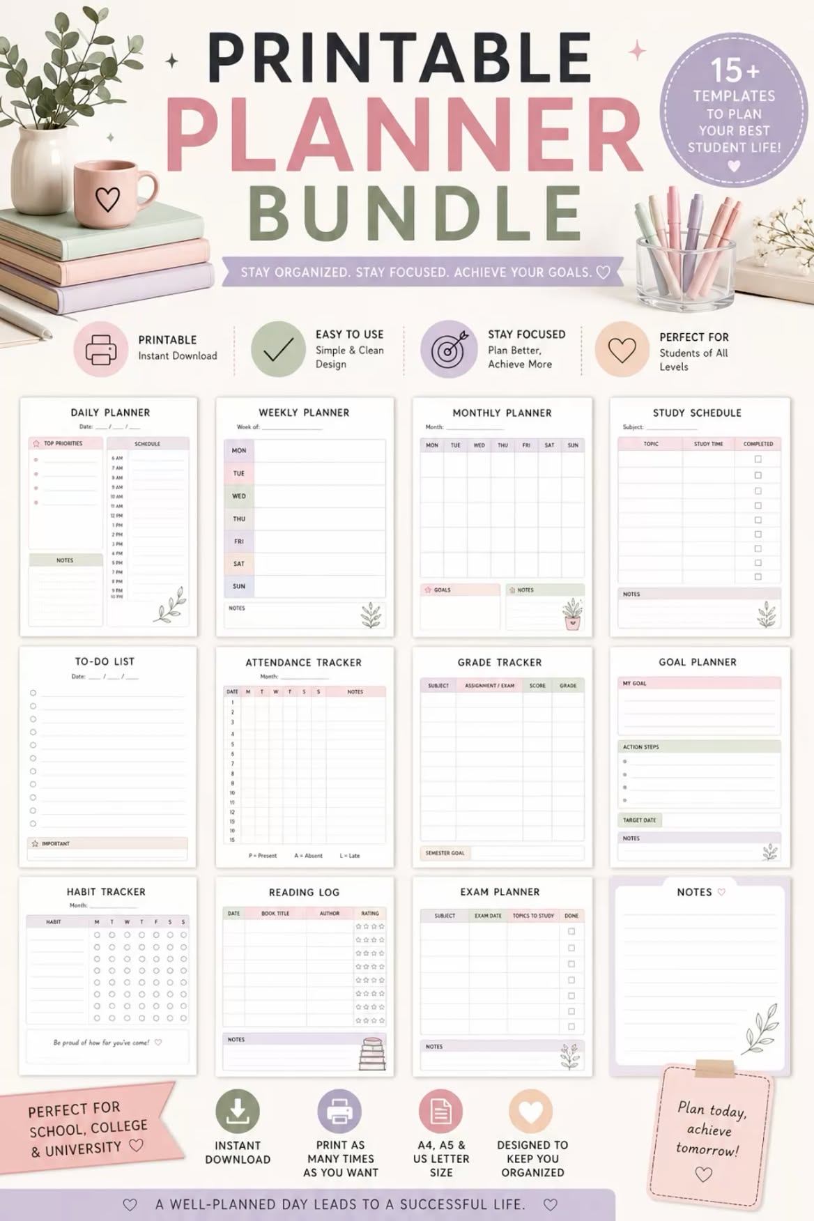 Minimalist Digital Planner Printables For Everyday Planning ✨ Stay organized every day with Professional Planner Templates featuring clean layouts, printable pages and beautiful designs for effective planning. 🚀 ✨ Browse Premium Printable Planners #PlannerPrintables #InstantDownload #PlannerTemplate #Organization #PlanningCommunity